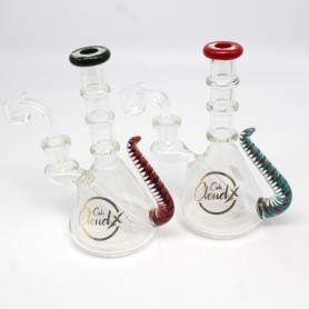 6'' CALI CLOUDX SIDE CART HOLDER DAB RIG WATER PIPE WITH 14 MM MALE BANGER 