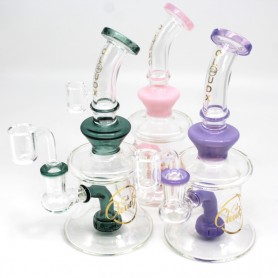 7" CALI CLOUDX COLOR JOIN WATER PIPE W/ DISC PERCULATOR WITH 14 MM MALE BANGER 