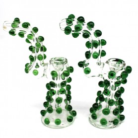 7'' FULL GREEN DOTED HEAVY DUTY BUBBLER LARGE SIZE 