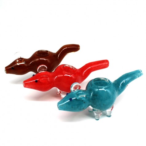 4.5'' RAT ASSORTED COLOR GLASS HAND PIPE 
