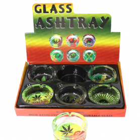 GLASS ASHTRAY DECAL FANCY DESIGN 6 PER PACK