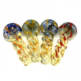 3'' TWISTED FRIT COLOR GLASS HAND PIPE 
