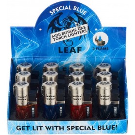 SPECIAL BLUE LEAF 3 FLAME TORCH LIGHTER 12 PIECES PER DISPLAY 
