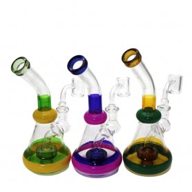 6'' Multi Color Dab Rig Water Pipe With 14 MM Male Banger