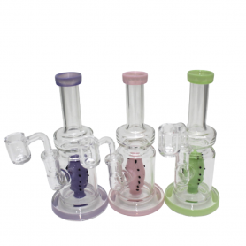 7'' FLAT BOTTOM FRUIT PERCOLATOR WATER PIPE WITH 14MM MALE BANGER